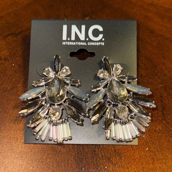 INC Statement Earrings with Crystal Accents - Picture 1 of 3